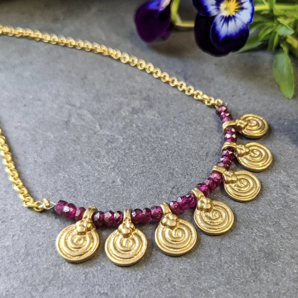 🦋LAST🦋 NWT Baizaar Garnet Charm Beaded Necklace